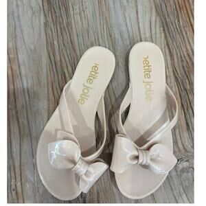 Petite Jolie Bow Jelly Sandals Size 37 Cream Flip Flops Brazil